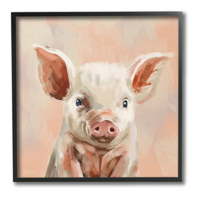 Traditional Piglet Painting Framed Giclee Art by Molly Mattin