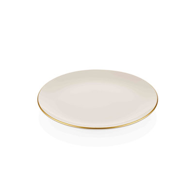 Élégante assiette de service, couleur crème, 10,2 x 10,2 x 0,4 pouces | 100% céramique, va au lave-vaisselle | Parfait pour les repas formels et les réceptions, une vaisselle durable et élégante pour toutes les occasions