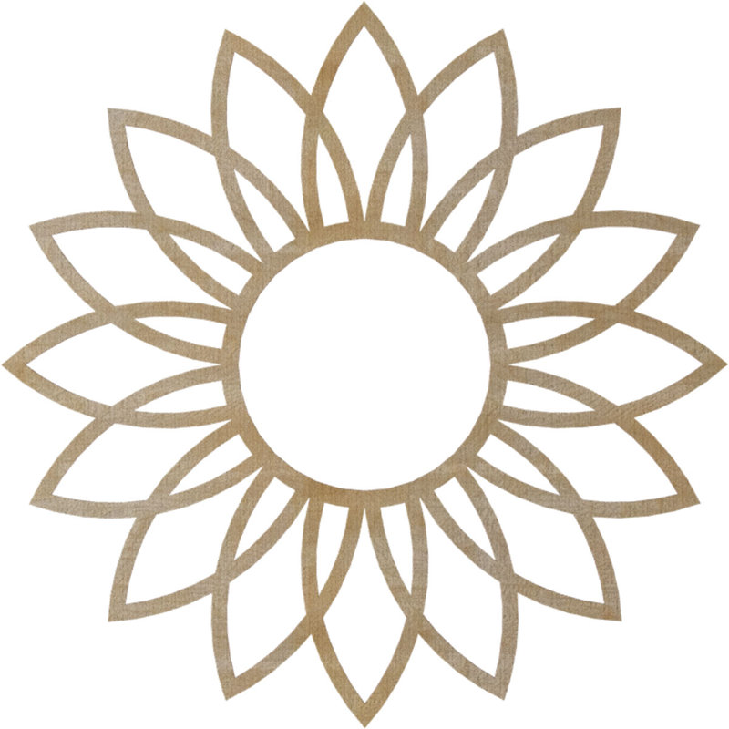 Médaillon de plafond en bois Daisy, H 40 po x l 40 po x P 0,25 po, Bouleau