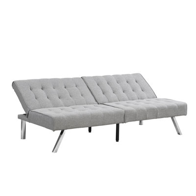 Wood Frame Grey , Stainless Leg Futon Bed, Multifunctional For Various Places, Ergonomic Practical, 12.4 In Package Height Bed With And Leg, Any Sce