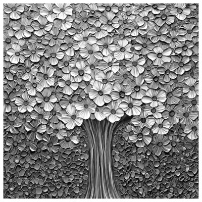 Édredon arbre floral monochrome