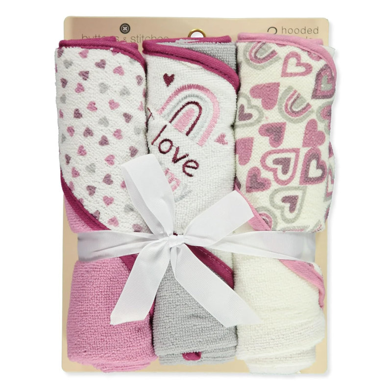Baby 3 Pack Hooded Towels - I Love Mommy