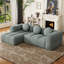 Canapé modulaire modulaire en chenille moderne, gris L 103 po, 3 coussins-268250200-268250202