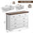 9-Drawer Dresser 52"W Double Dresser With Walnut Brown Top Panel