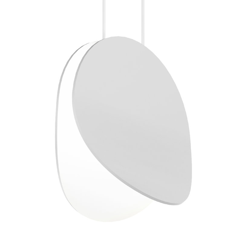Malibu Discs 1 - Light LED Pendant, Satin White, 7.5" H x 7.5" W