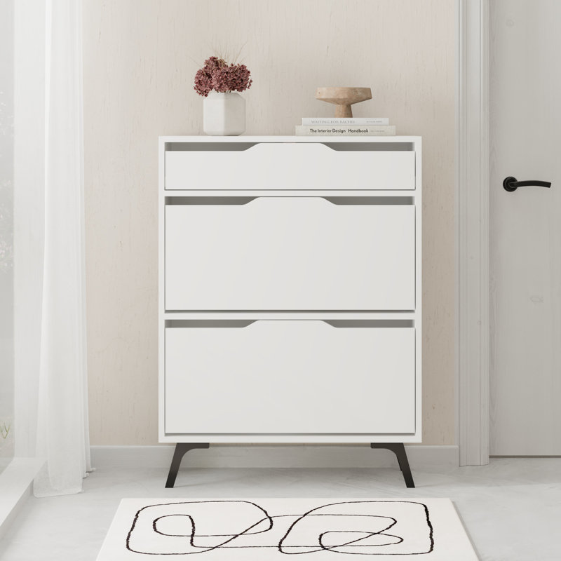 SHOE CABINET - WHITE, White