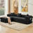 Modular Corduroy 3-Seat Sofa L Shaped Couch With Foldable Doublelayered Seat Cushion For Apartment-Compression Sofa In Box-1922191253
