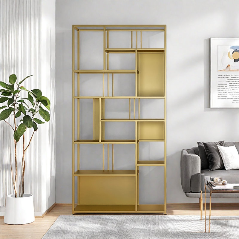 Burwinda, Gold, (8 Shelves) 78.7" H x 31.4" W x 9.8" D