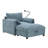 38" Single Sofa with Storage Ottoman, Adjustable Phone Holder, USB Charger, Side Storage Pockets, Pillow-Like Armrests, Wide Seat Chaise Lounge for Living Room&Apartment, Chenille-1727011899