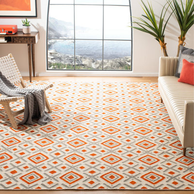 Tapis géométrique en laine tissé à la main Estevez