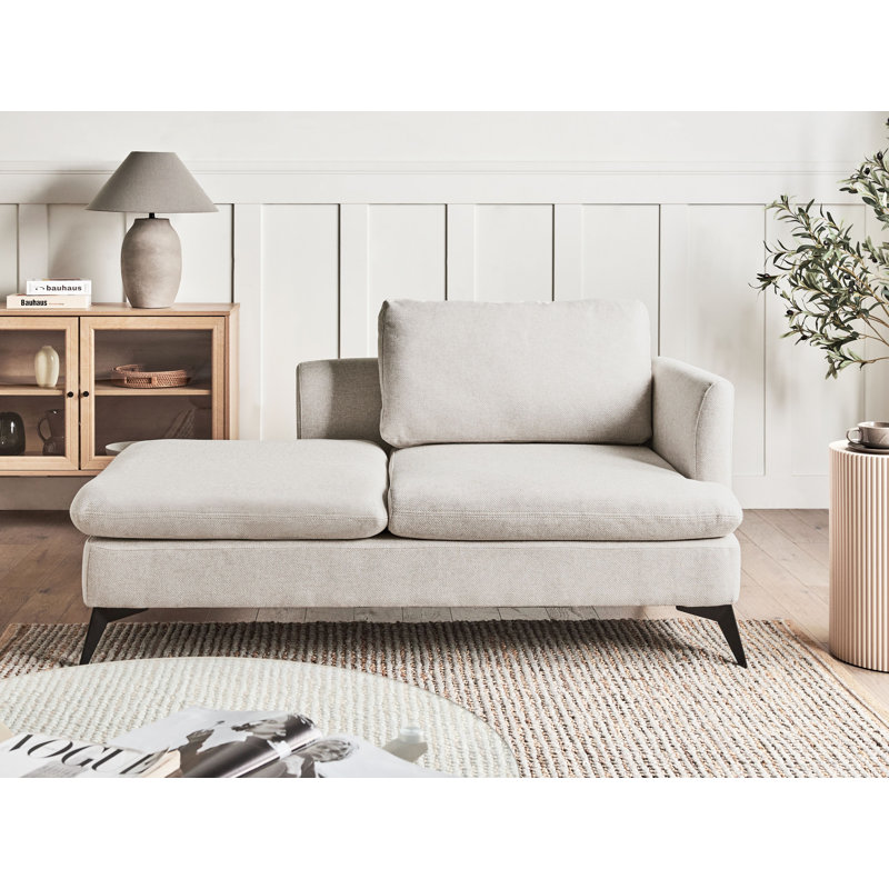 Right Hand Fabric Chaise Lounge SIEVOZ, Light Beige, Right Hand Facing