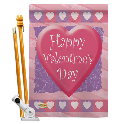 Le coeur de la chaise saint-valentin 40 x 28 po de printemps valentine ensemble de drapeau