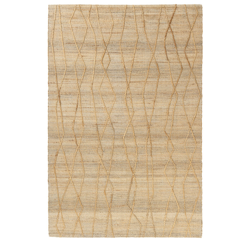 Tapis d'intérieur en jute / laine tissé à plat à la main Ada, Rectangle 9 pi x 12 pi