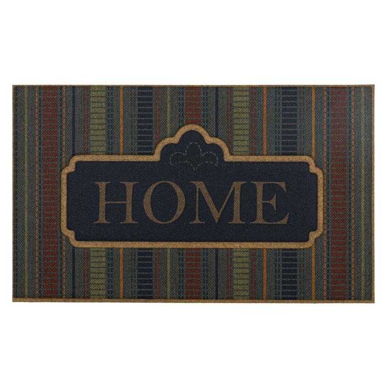 Woven Sign Home Denim Novelty Weather Resistant Non-Slip Outdoor Door Mat