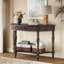Console demi-lune en bois massif avec tiroir et tablette-132967103
