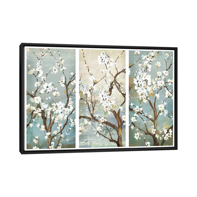 « triptyque », reproduction sur toile, H 18 po x l 26 po x P 1,5 po, Toile avec cadre noir, Pas de tapis