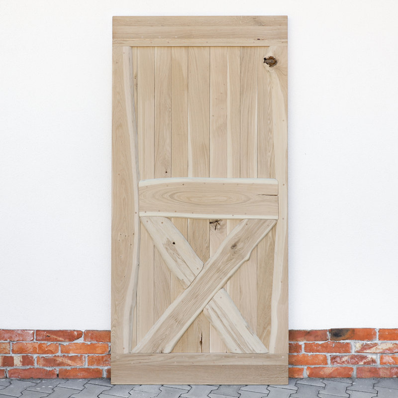 Buldir Solid Oak Barn Doors, 210cm H x 80cm W x 4cm D, Unfinished
