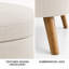Banc de rangement ovale 43,5 pouces avec rangement à plateau relevable et pieds en bois, beige