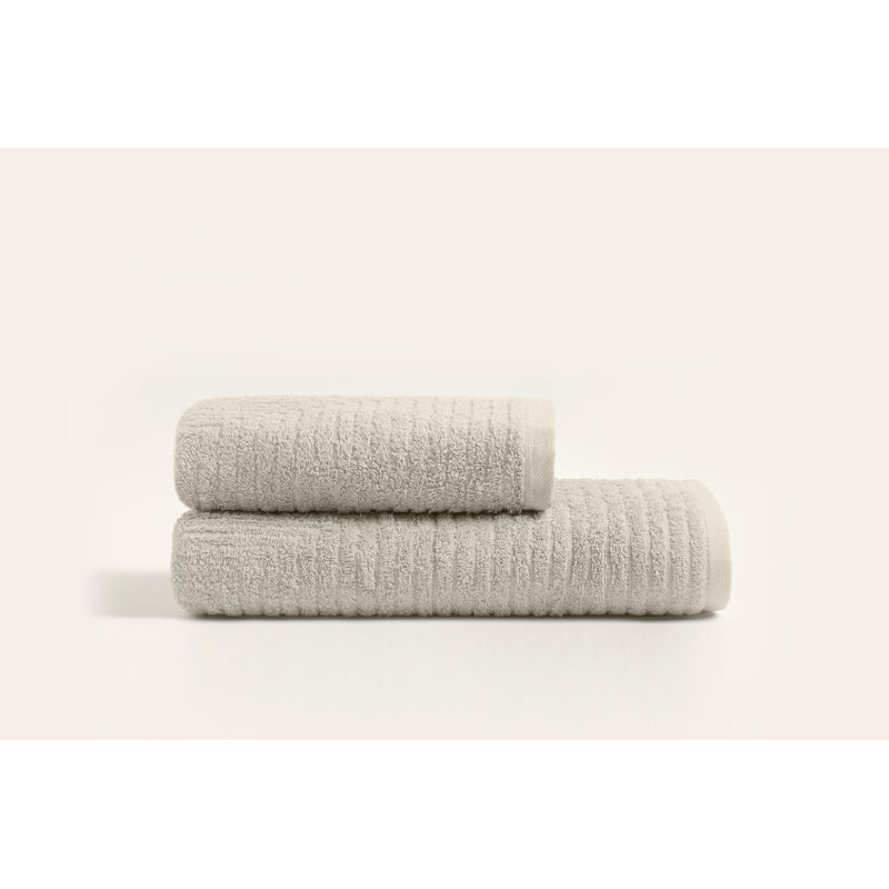 Ensemble de serviettes 100% coton 2 pièces Sigman, Beige