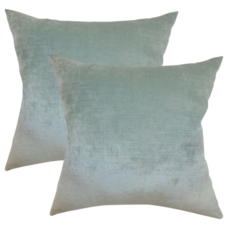 Coussin en coton uni, Aigue-marine