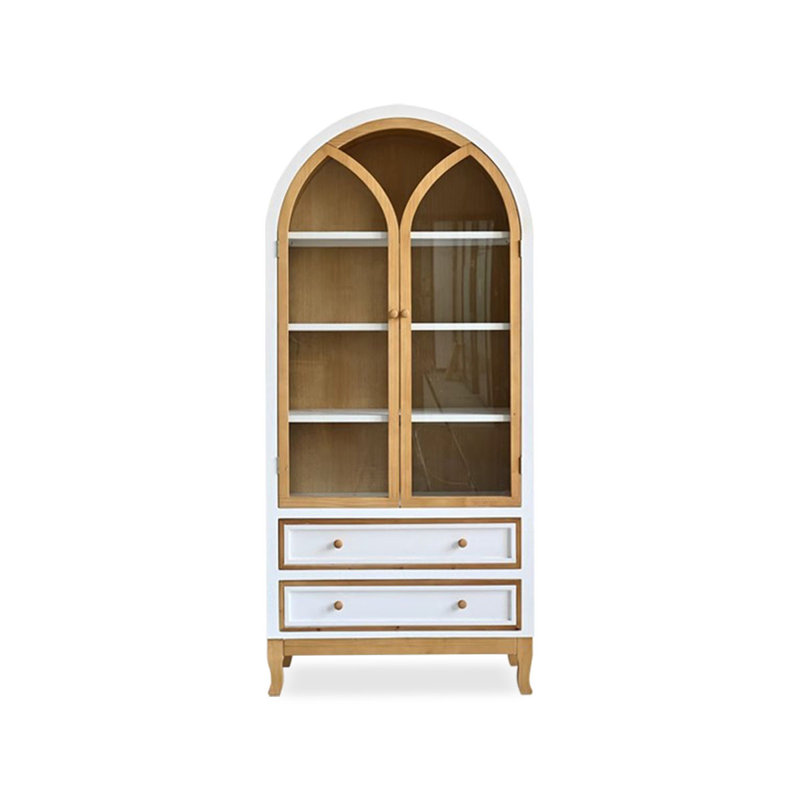 Burlywood Solid Wood Display Cases, White
