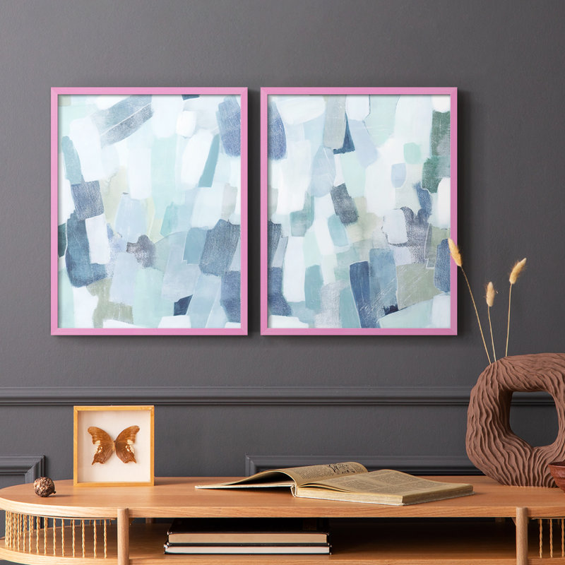 Impression encadrée «Dusky Gale I» - prêt à accrocher - aucun clou requis - aucun clou requis, H 29 po x l 46 po, Rose