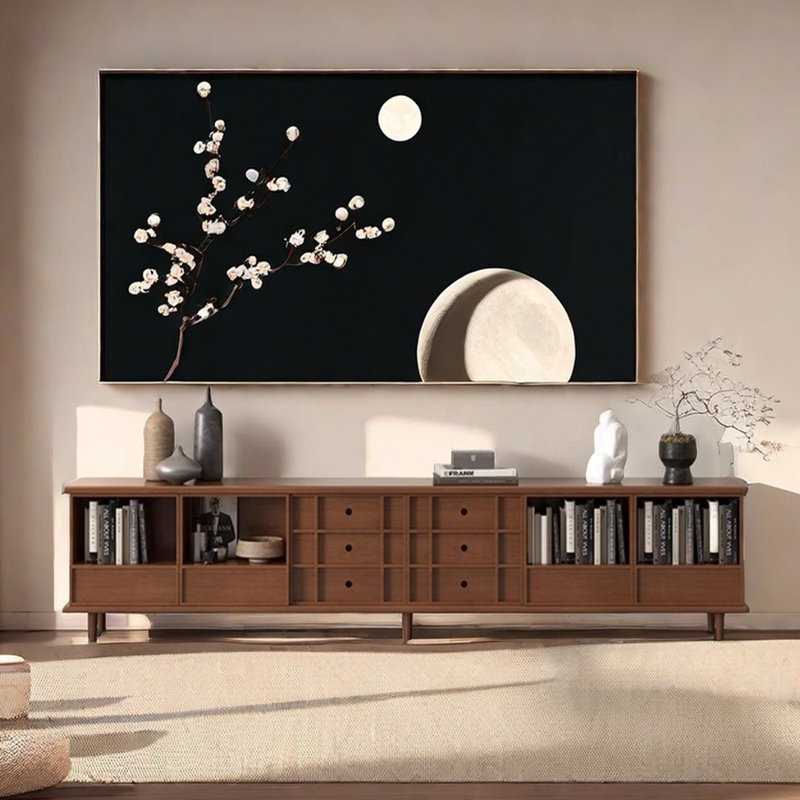 Meuble télé en bois massif avec rangement Design Design, 78.74"