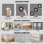 7,87 po X 7,87 po Tuile de dosseret en vinyle autocollant, carrelage mural pour cuisine et salle de bain, noir (paquet de 10)
