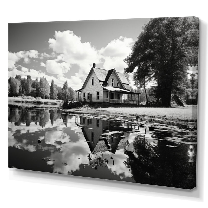 «Farmhouse Country Reflections», reproduction sur toile, 30" H x 40" W, Toile tendue