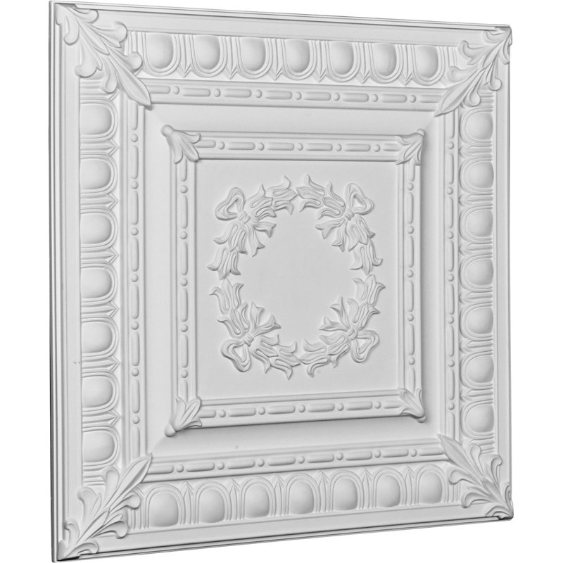 24'' L x 24'' W Polyurethane Glue Up Ceiling Tile In White