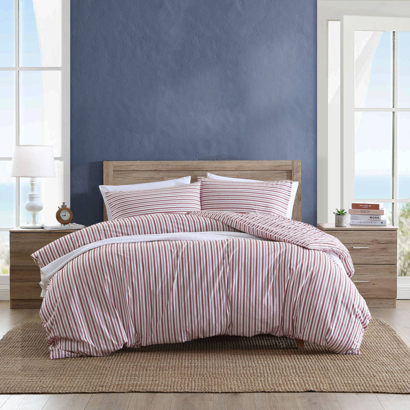 Housse de couette Nautica, Housse de couette pour lit simple, Rouge