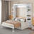 Queen Size Murphy Bed Wall Bed with Sofa-1894538703
