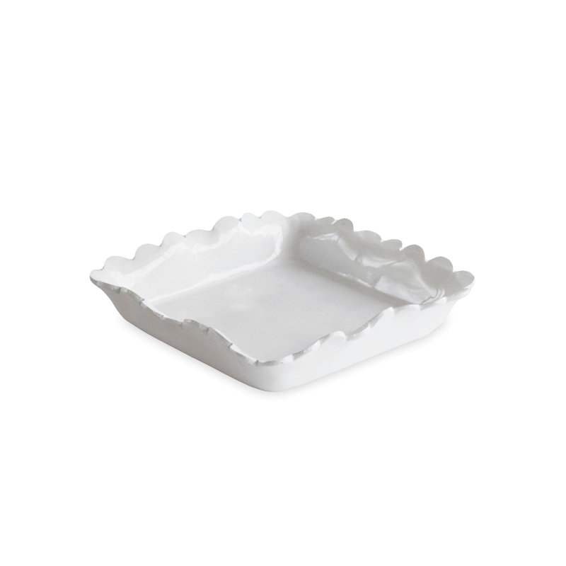 VIDA Colette Beverage Napkin Holder (White), 1.5" H x 9" W x 8.75" D