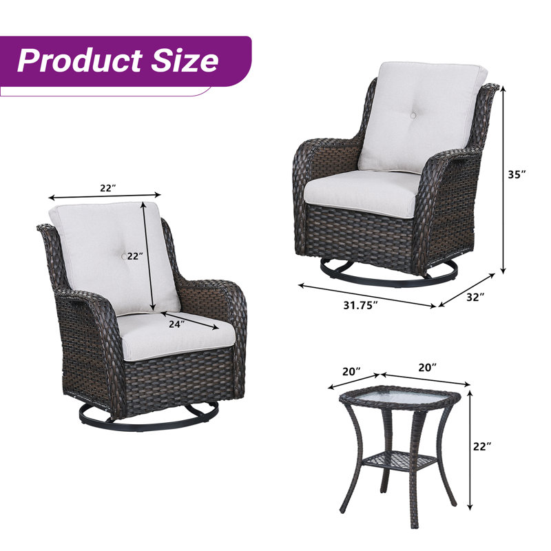 Schutt 8 Piece Multiple Chairs Seating Group with Cushions and Side Tables, Beige, Brown