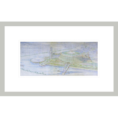 Civic Center at Point Park (project). Pittsburgh PA by Frank Lloyd Wright - Framed Giclee Print