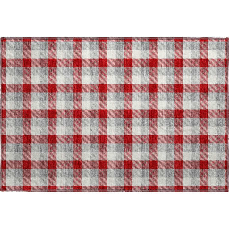 Premium Machine Washable Crumley AMF1053 Plaid Rug