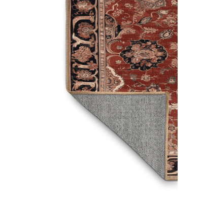 Machine Washable Persian Brown Area Rug