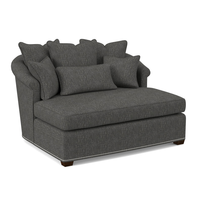 Josephine Chaise Lounge, American Walnut, Margaret Lipstick Polyester Blend