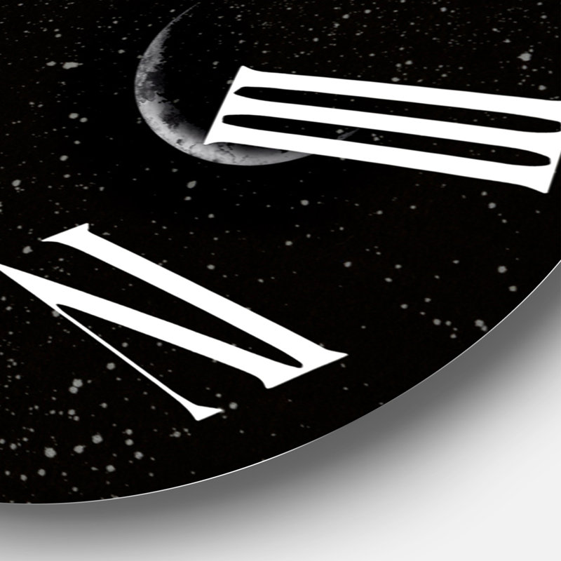 Moon Phases In The Night Sky - Modern wall clock, Oversized