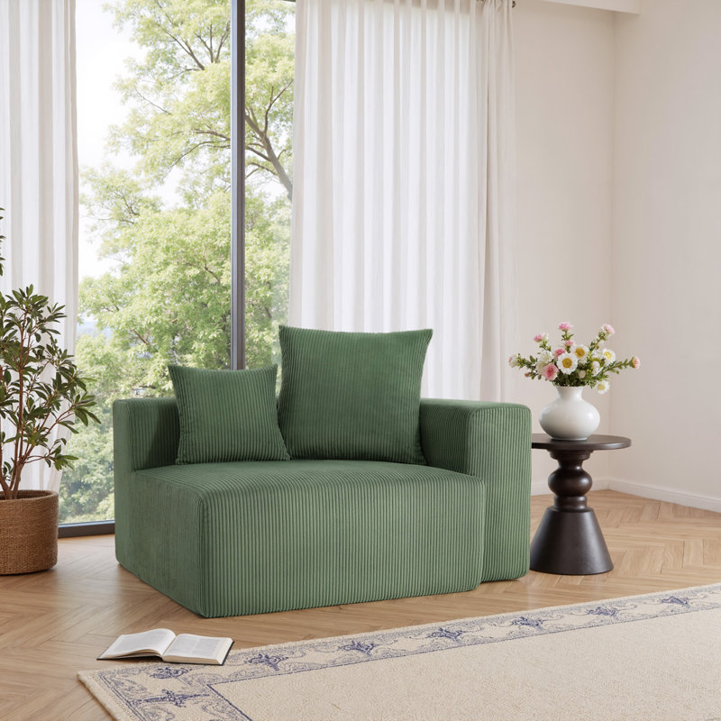 Upholstered Armchair, Green