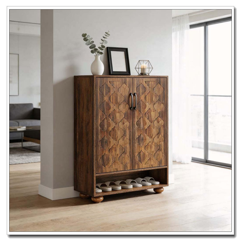Vintage Style Shoe Cabinet with Elegant Design