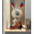Chrome Red Blue Gradient Bunny Sculpture