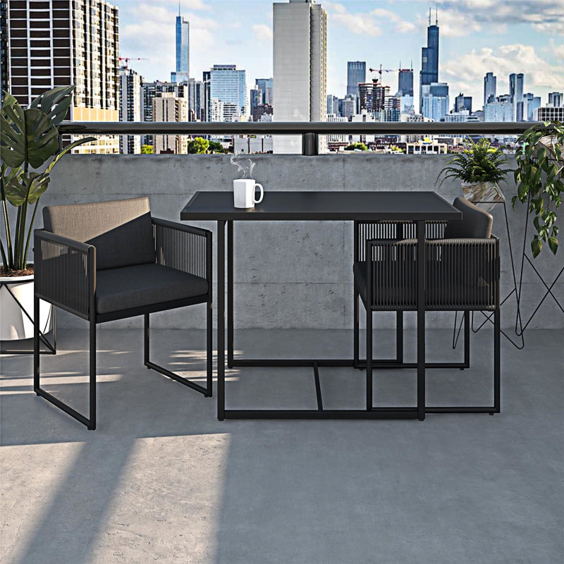 Nesting Outdoor Bistro Set With Cushions