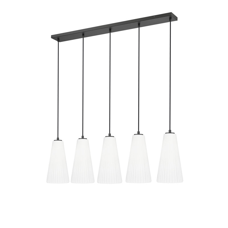 Farrell 5 Light Linear Chandelier, 13.75'' H x 7.25'' W x 42'' D, Matte Black