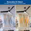 Ventilateur de plafond 52 pouces avec lumières encastré, ventilateur de plafond moderne avec lumière et télécommande - ventilateur de plafond intérieur à 3 pales à profil bas pour patio