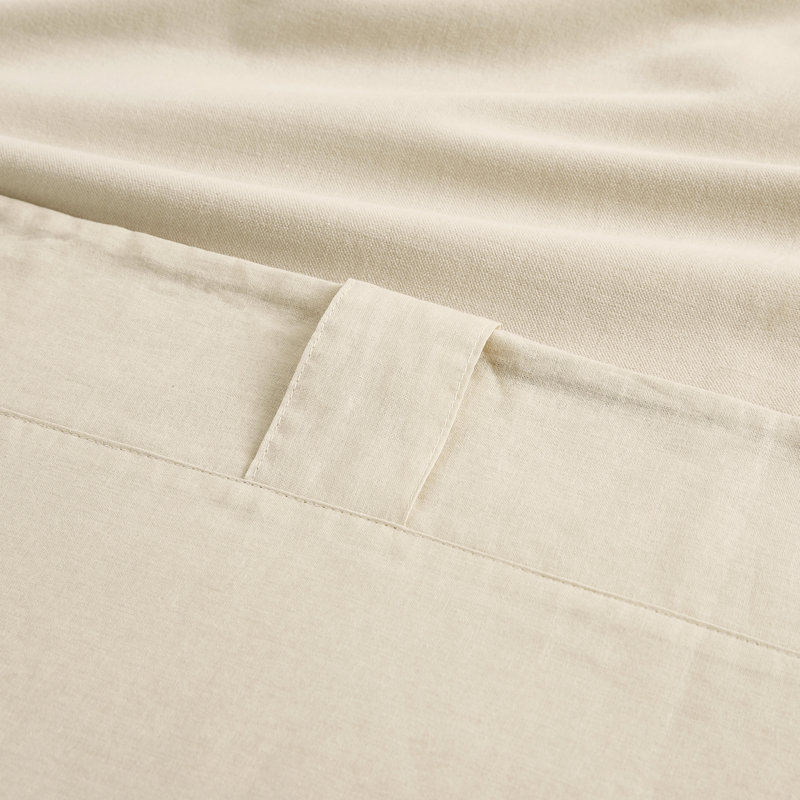  Ensemble de rideau en velours de coton mat, Blanc cassé