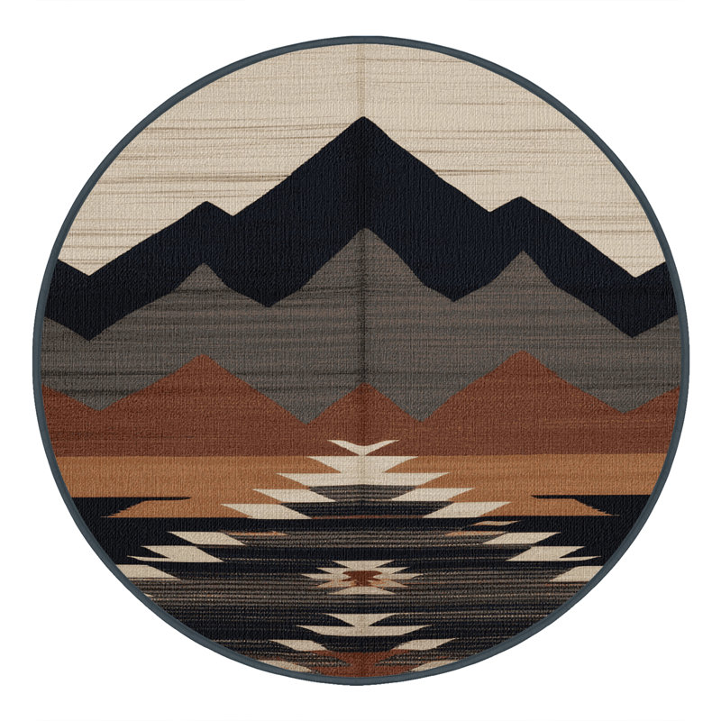  Tapis lavable Mountain Shadow Southwestern, Carré 6 pi