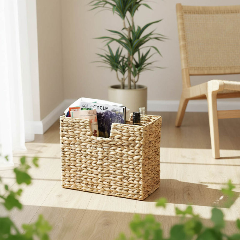 Water Hyacinth Free Standing Magazine Rack