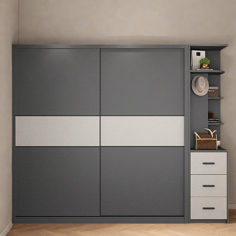 Simple And Modern Colour Blocked Wardrobe, H 83 po x l 94 po x P 34 po