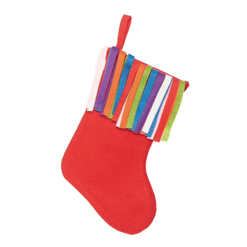 Chaussette de Noël en polyester multicolore 12 po 